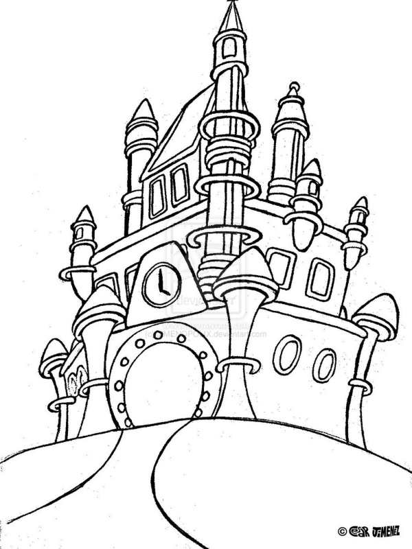 Kolorowanka zamek Disneyland do druku