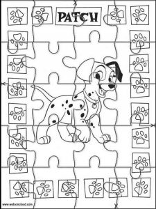 Kolorowanki 101 dalmatyńczyków puzzle