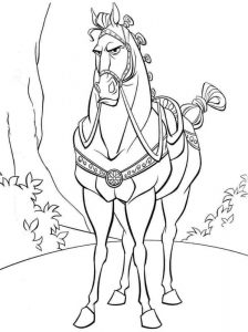 Koń Maximus z filmu Zaplątani - kolorowanka do druku