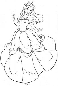 Księżniczka w pięknej sukience - kolorowanka dla dziewczyn