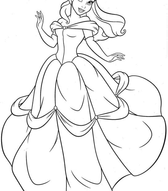 Księżniczka w pięknej sukience - kolorowanka dla dziewczyn