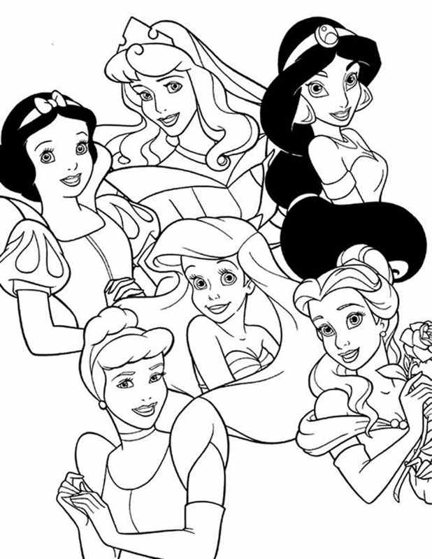 Księżniczki kolorowanka z postaciami Disneya