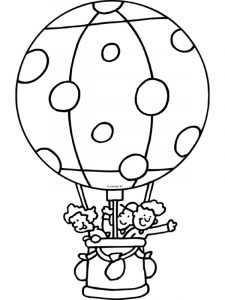 Latający balon z dziećmi - kolorowanka do druku