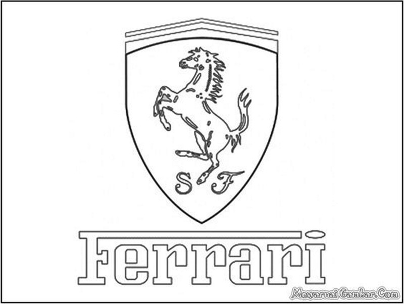 Logo Ferrari kolorowanka do drukowania