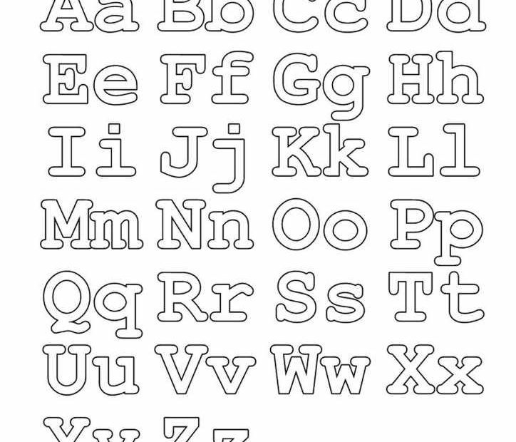 Małe i duże litery alfabetu do kolorowania