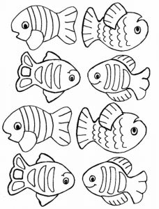 Małe rybki do kolorowania dla dzieci