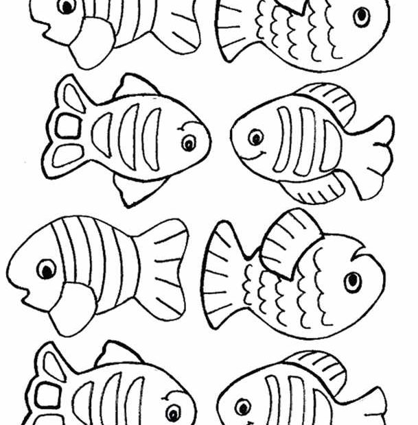 Małe rybki do kolorowania dla dzieci