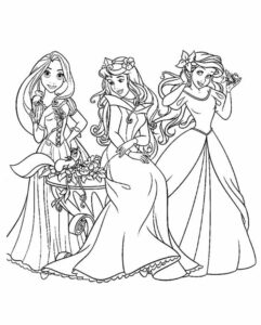 Malowanka dla dzieci - trzy księżniczki