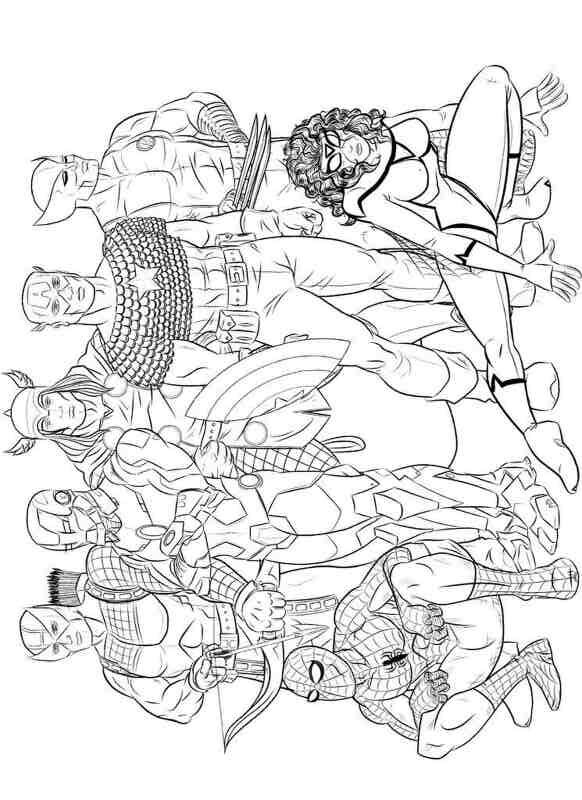 Malowanka z bohaterami gry Avengers do wydruku