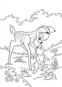 Malowanka z jelonkiem Bambi dla dzieci