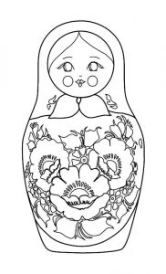 Matrioszka w kwiaty do wydruku dla dzieci