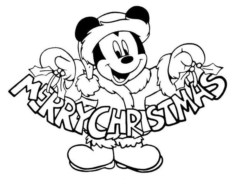 Mickey świętuje Boże Narodzenie - kolorowanka dla dzieci