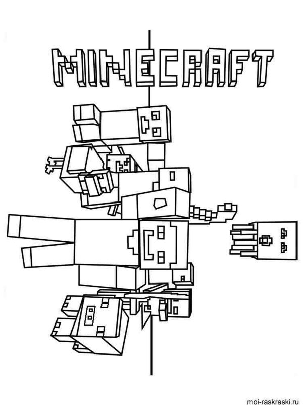Minecraft i bohaterowie gry do wydruku