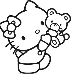 Miś i Hello Kitty - drukowanka dla dzieci