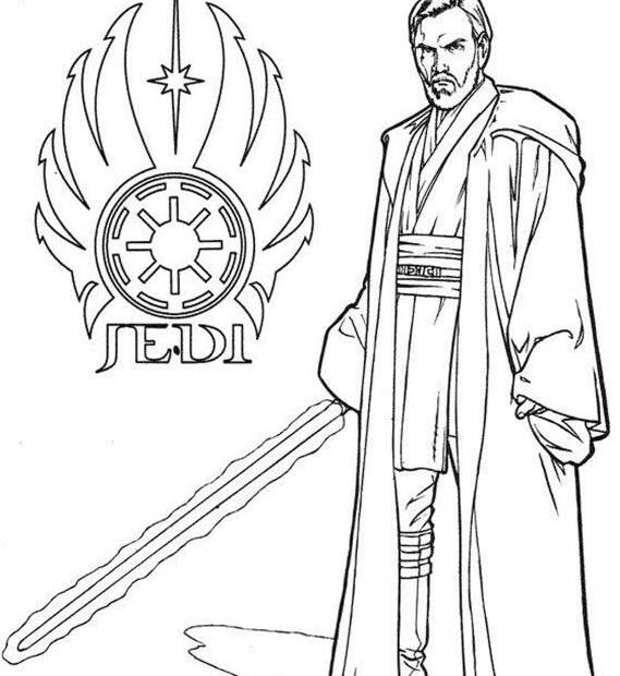 Mistrz Jedi - kolorowanka z Gwiezdnych Wojen dla dzieci