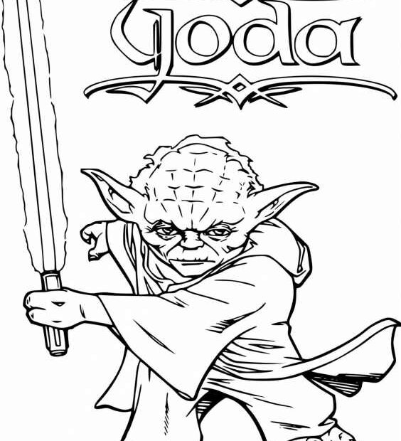 Mistrz Yoda z Gwiezdnych Wojen do kolorowania dla dzieci