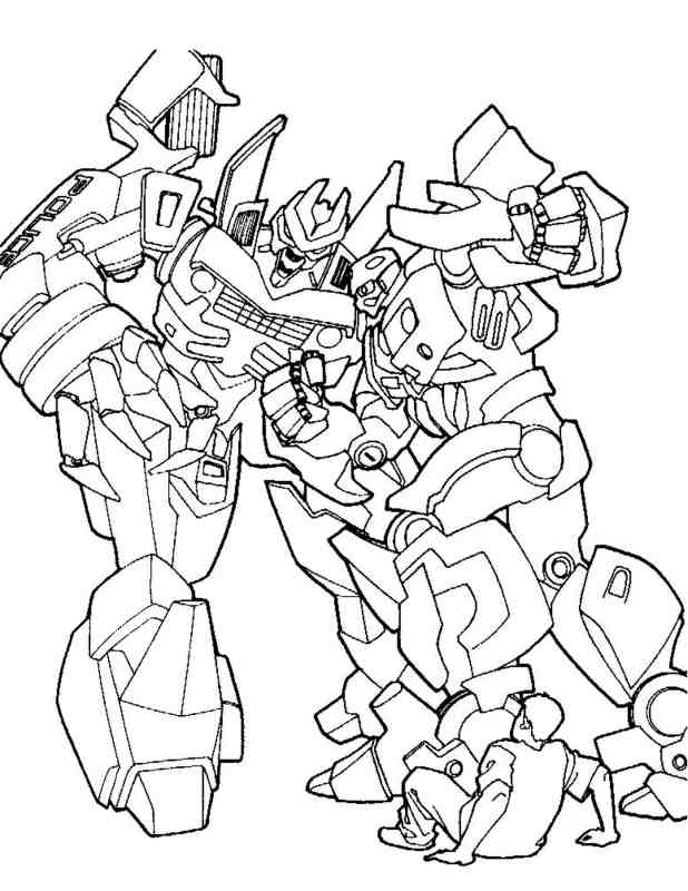 Obrazek z walczącym autobotem z Transformers