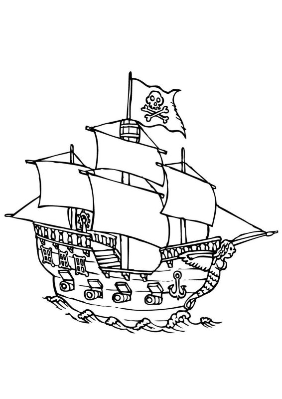 Okręt piratów - kolorowanka dla dzieci