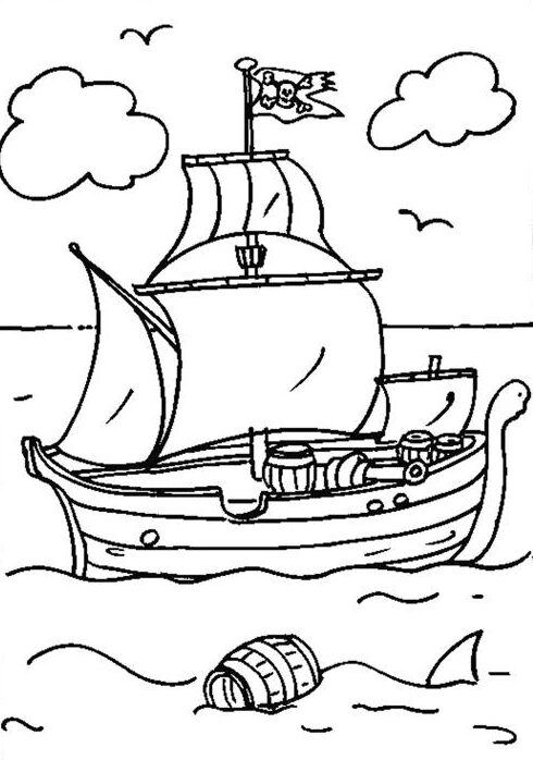 Opuszczona łódź piratów do kolorowania