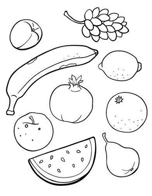 Owoce - darmowa kolorowanka edukacyjna dla dzieci