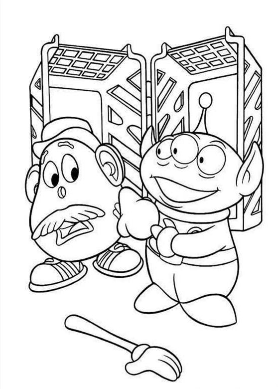 Pan Bulwa z kosmitą - darmowa kolorowanka Toy Story do druku