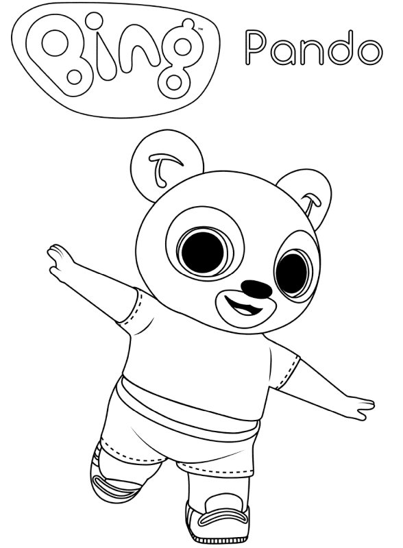 Panda z Bing kolorowanka dla dzieci