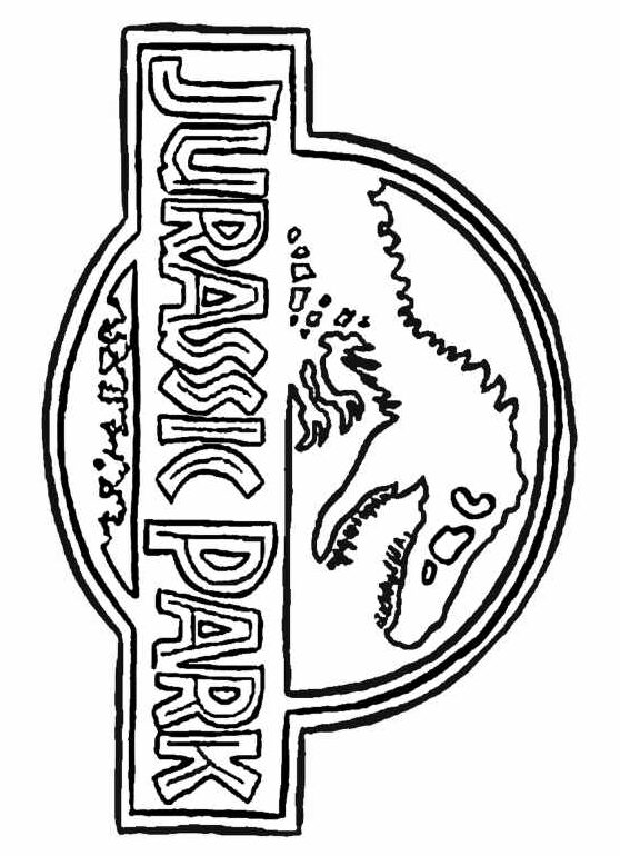 Park Jurajski kolorowanka z logo do druku