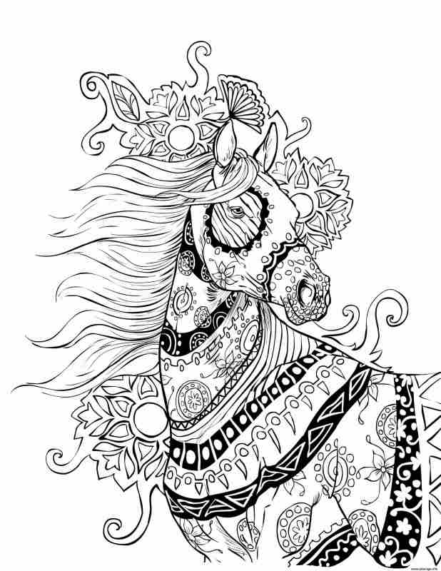 Piękna Mandala z koniem dla dorosłych