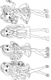 Piękne laleczki z bajki Ever After High kolorowanka