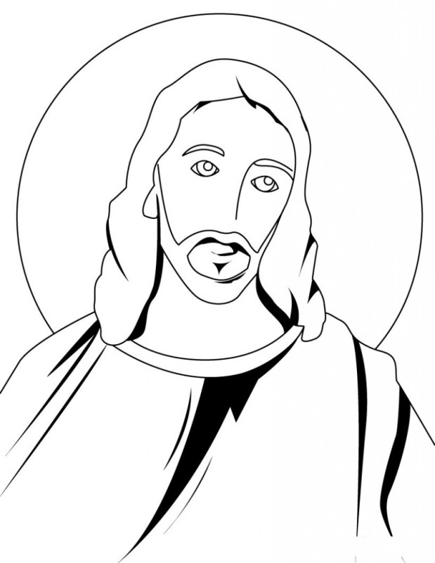Portret Jezusa Chrystusa - kolorowanka do druku