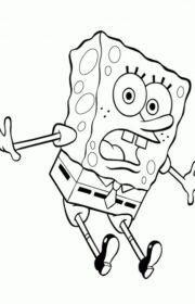 Przerażony SpongeBob - malowanka do druku