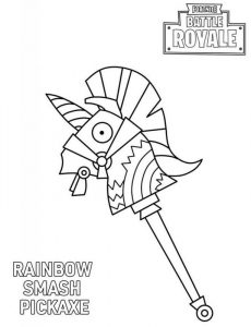 Rainbow Smash Pickaxe - kolorowanka broni z Fortnite