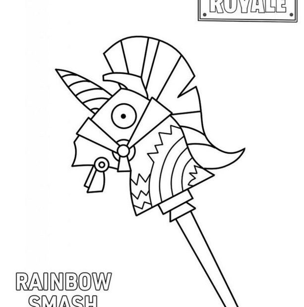 Rainbow Smash Pickaxe - kolorowanka broni z Fortnite