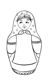 Rosyjska lalka Matrioszka - kolorowanka dla dzieci
