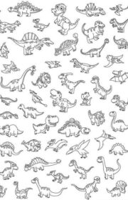 Rysunek dla dzieci z dinozaurami do wydruku
