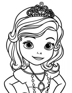 Rysunek kolorowanka z księżniczką w koronie