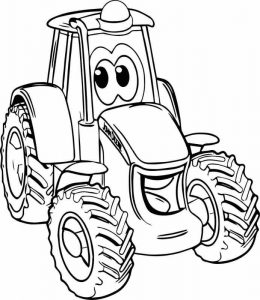 Rysunkowy traktor dla chłopców do wydruku