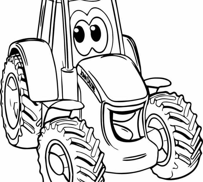Rysunkowy traktor dla chłopców do wydruku
