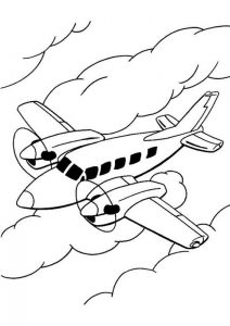 Samolot w chmurach - kolorowanka online dla dzieci