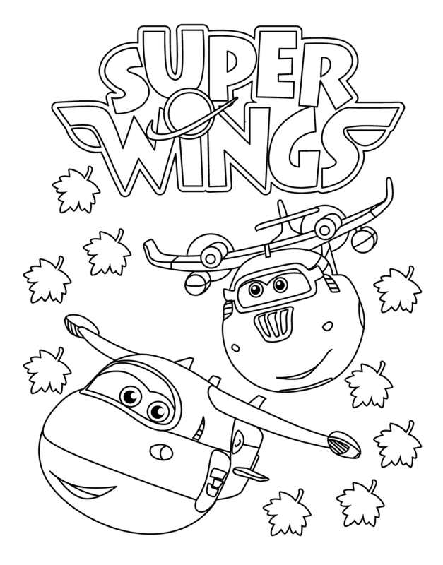Samoloty Super Wings - kolorowanka dla dzieci do druku