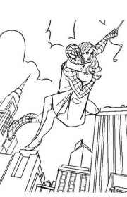 Spiderman ratuje Mary Jane - kolorowanka dla dzieci