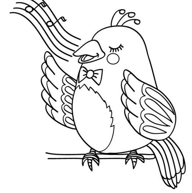 Śpiewający ptaszek dla dzieci do druku