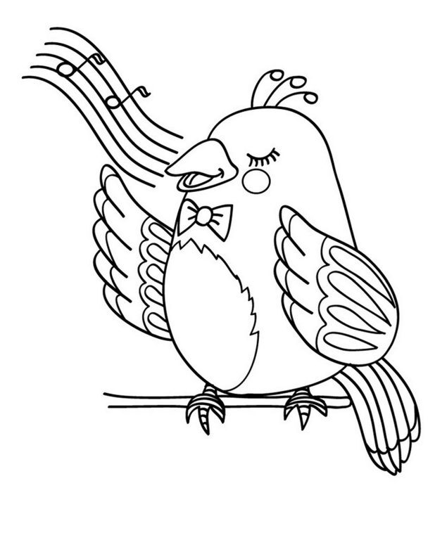 Śpiewający ptaszek dla dzieci do druku