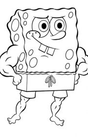 Sponge Bob kulturysta - kolorowanka dla dzieci
