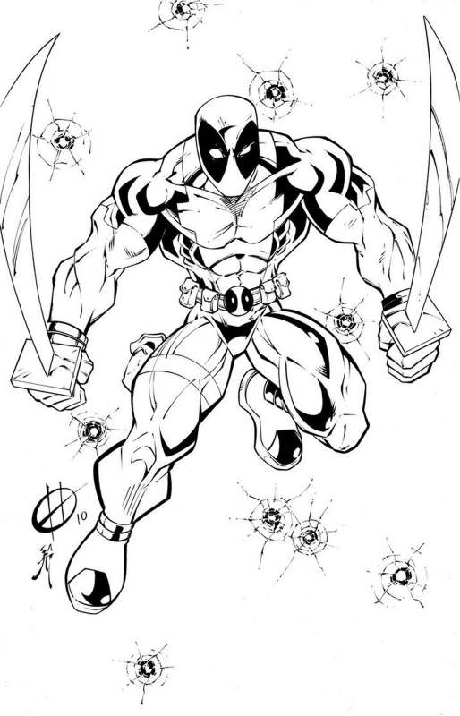 Superbohater Deadpool - kolorowanka dla dzieci