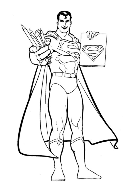 Superman z książeczką do kolorowania dla dzieci