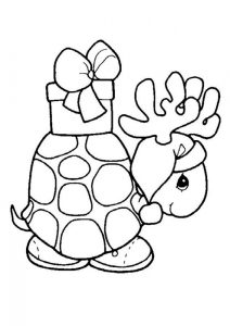 Świąteczny żółw renifer - kolorowanka dla dzieci