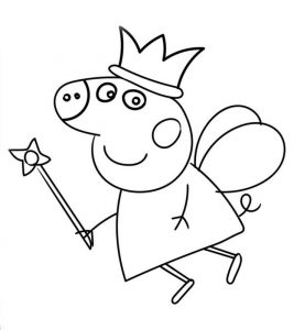 Świnka Peppa latająca wróżka - kolorowanka dla dzieci