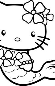 Syrenka Hello Kitty - kolorowanka dla dzieci
