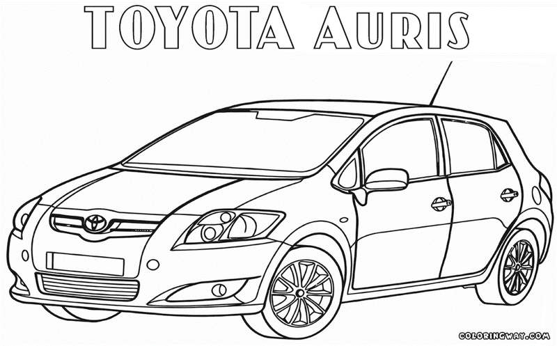Toyota Auris kolorowanka z samochodem osobowym